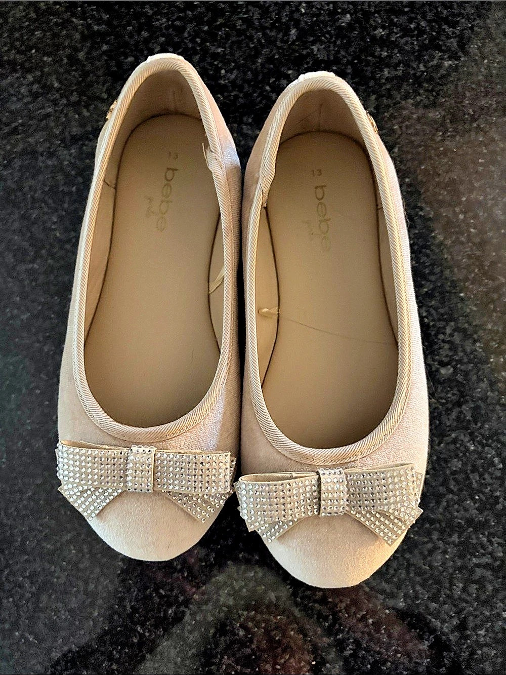 bebe Bow Ballet Flats in Beige Girls 13
